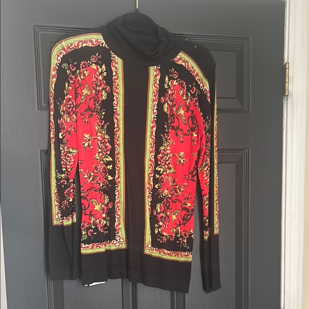 Red and Black Floral Sweater